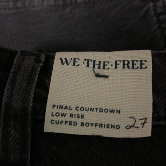 NWT Free People We The Free Final Countdown Cuffed Jeans 27 Black - Picture 6 of 12